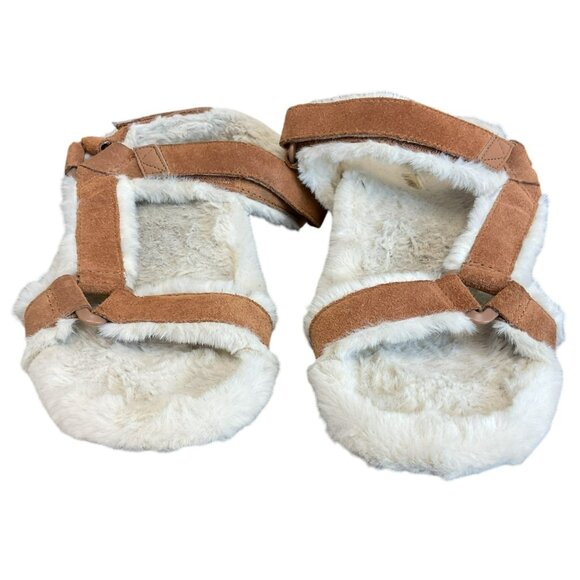 Vionic Viva Faur Fur Slipper In Toffee Size 7 Sandal Orthotic Neutral Comfort - Picture 5 of 9